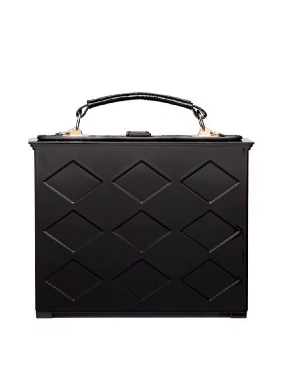 Black Piano Box Handbag with Gold Hardware - Picture 4 of 4